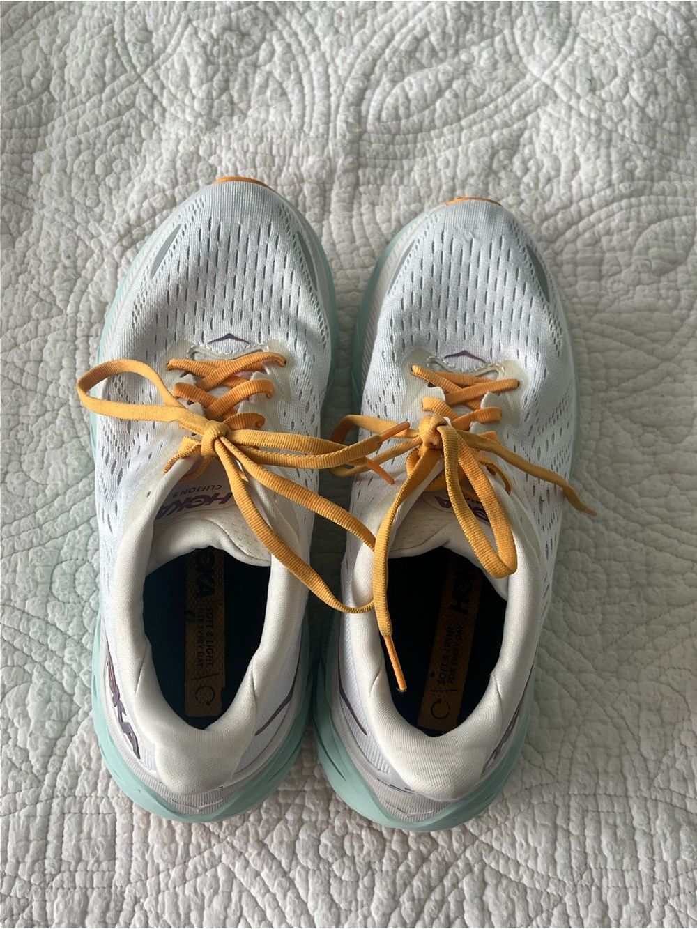 Hoka One One Clifton 8 Blanc de Blanc Purple Seafoam Size 8 - Picture 7 of 8